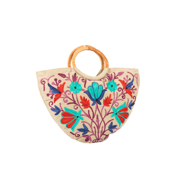 Handcrafted Handbag With Kashmiri Embroidery Grey – MeherKriti