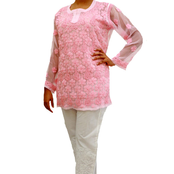 Buy Ada Hand Embroidered Black And Pink Cotton Lucknowi Chikankari Short  Kurti A911374 Online at Best Prices in India - JioMart.